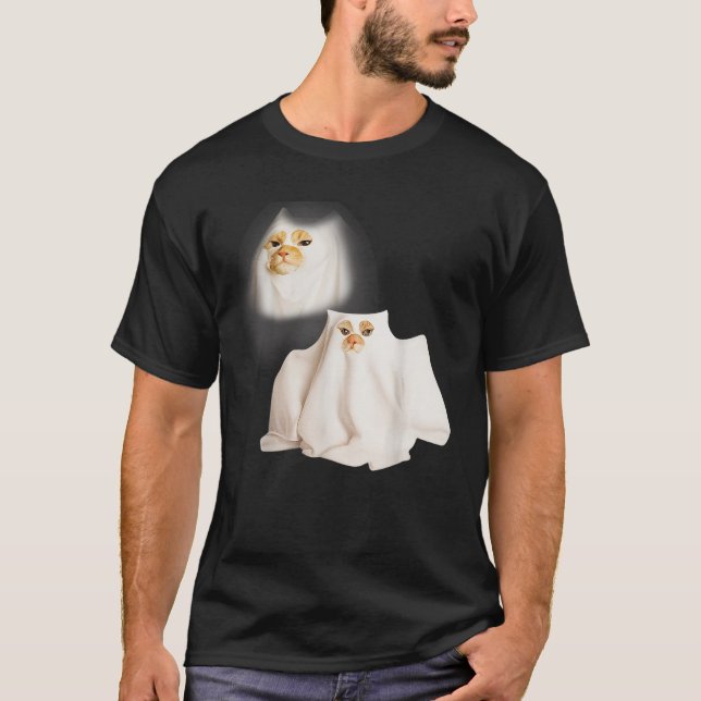Ghost Kitten Meme Ghost Cat Funny Wizard Cat Hallo T-Shirt (Vorderseite)