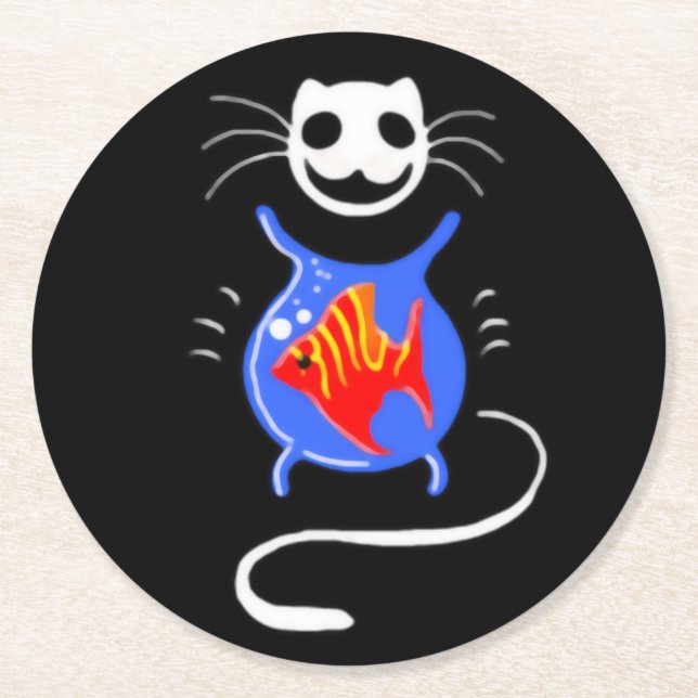 Ghost Kitty Cat Paper Untersetzer (Vorderseite)