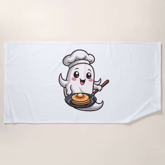 Ghost Koch - Funny Halloween Cooking T-Shirt Strandtuch (Vorderseite)