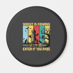Ghost kommt Halloween Spukhaus Hexe Eule_ Magnet