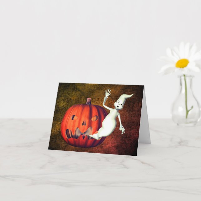 Ghost-Kürbislaterne Niedliche Halloween-Note-Karte Karte (Kleines Gewächs)