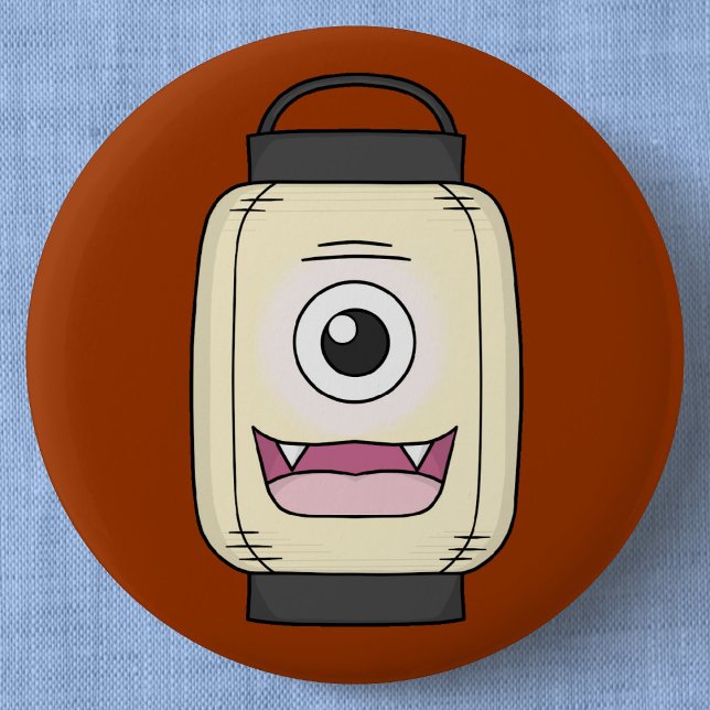Ghost Lantern Chochin obake | Japanisch Yokai Button (Ghost Lantern Chochin-obake Can Badge- Detail View)
