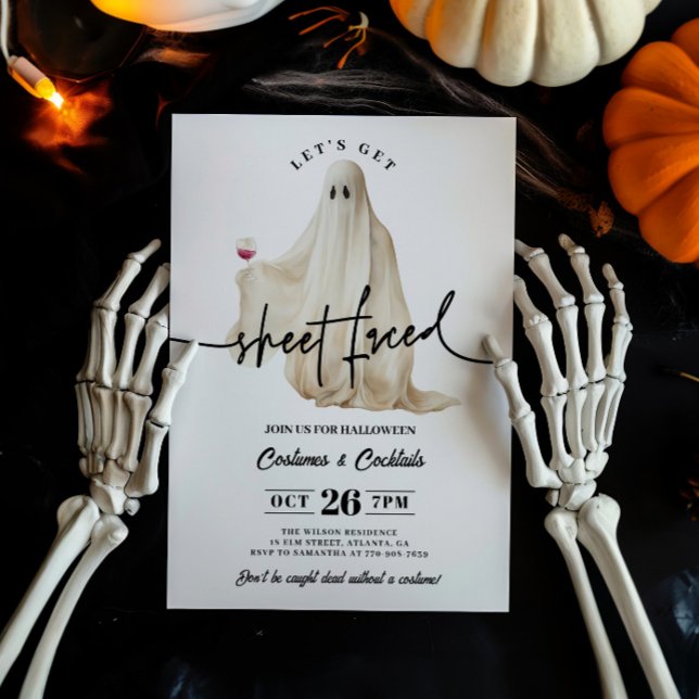 Ghost Let's Faced Funny Halloween Einladung (Von Creator hochgeladen)