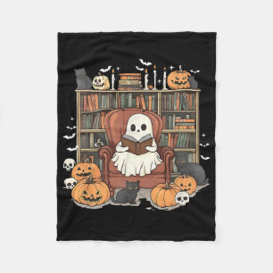 Ghost Library Halloween Book Reading Books Lover T Fleecedecke