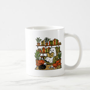 Ghost Library Reading Books Halloween Librarian Te Kaffeetasse
