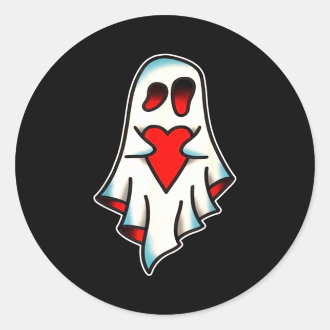 Ghost Lover Heart  Runder Aufkleber (Vorderseite)