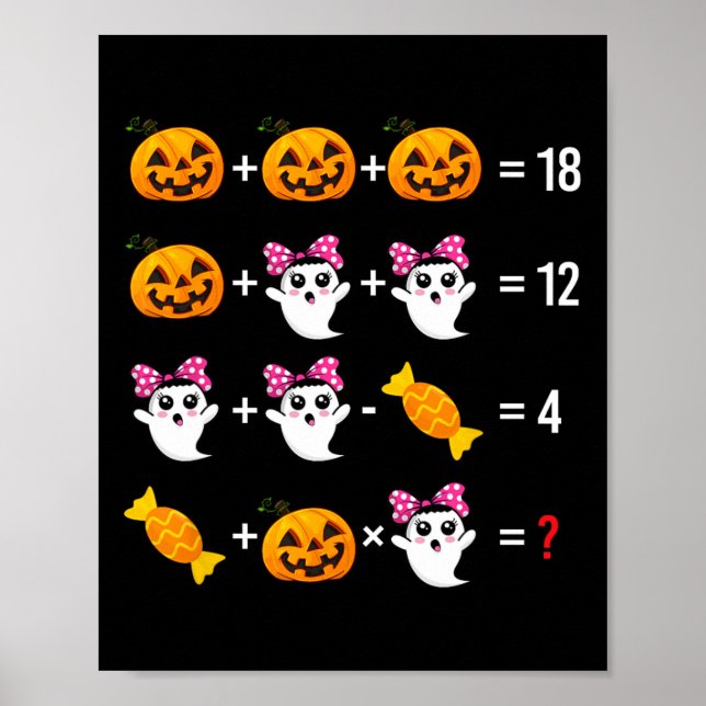 Ghost Mathematics Mathematics Halloween Niedlicher Poster (Vorne)