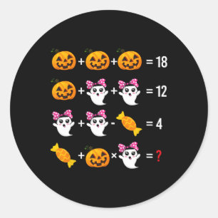 Ghost Mathematics Mathematics Halloween Niedlicher Runder Aufkleber