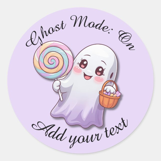 Ghost Mode: On – Halloween Ghost Stickers (Vorderseite)