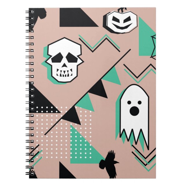 Ghost-Muster,Halbween Theme nahtlose Muster mit Notizblock (Vorderseite)