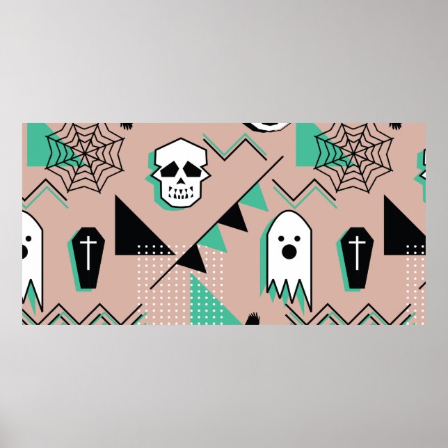 Ghost-Muster,Halbween Theme nahtlose Muster mit Poster (Vorne)