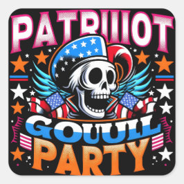 Ghost Myth und Patriotismus im Pop Kunst Quadratischer Aufkleber