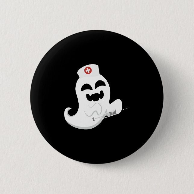 Ghost Nurse Halloween Button (Vorderseite)