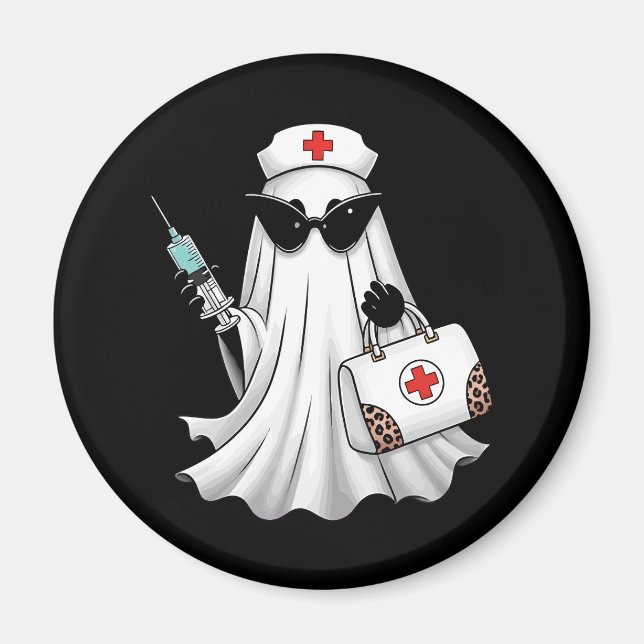 Ghost Nurse Halloween Magnet (Vorne)