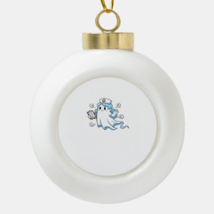 Ghost Nurse Spookily Kümmerte und whimsily verfolg Keramik Kugel-Ornament