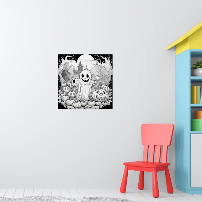 Ghost of the Pumpkin Patch Farbe Sie selbst Poster (Kinderzimmer 1)