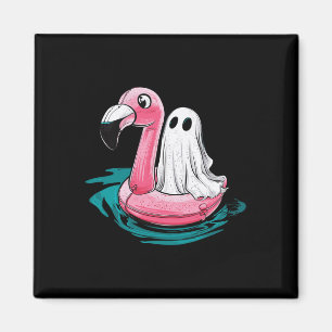 Ghost on a Pool Funny Spookoky Sommer Sommergenie  Magnet