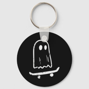 Ghost on Skateboard Spaß Retro Halloween Kostüm Bo Schlüsselanhänger