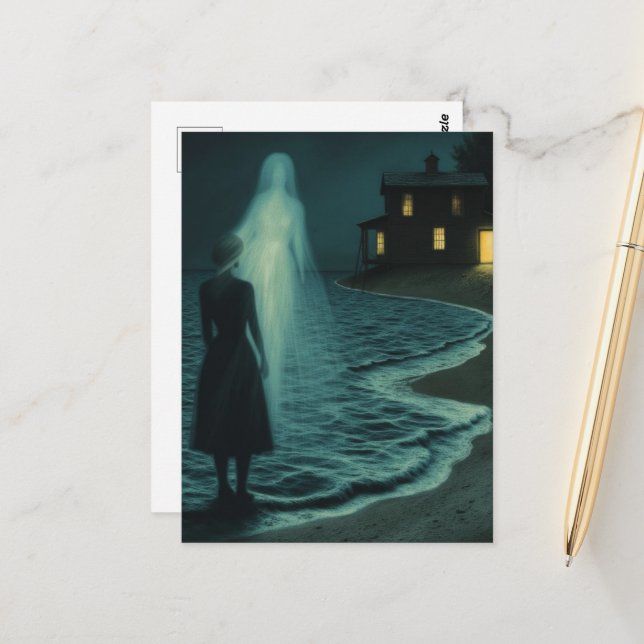Ghost on the Beach Postkarte (Vorderseite/Rückseite Beispiel)