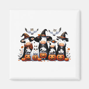 Ghost Owls Kühe Halloween Tiere Kuh Lover Spooky Magnet