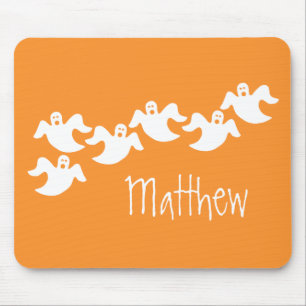 Ghost Party Halloween Mousepad, Orange Mousepad
