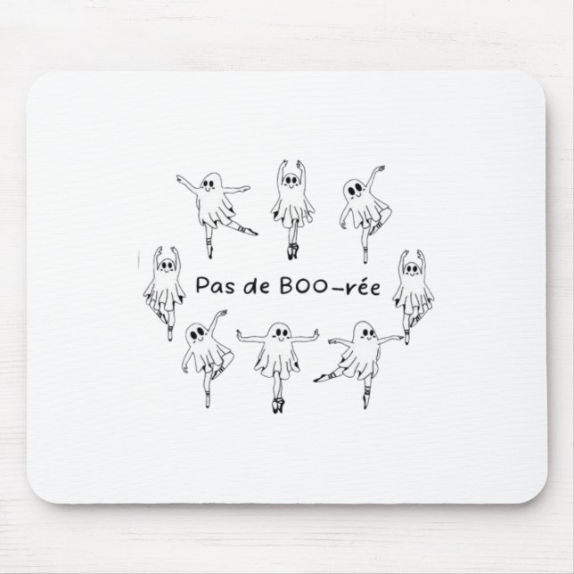 Ghost Pas De Boo-rée Llet Dancer Spooky Halloween Mousepad (Vorne)