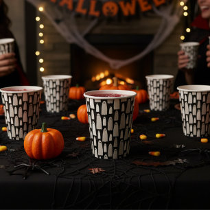 Ghost Pattern Halloween Pappbecher