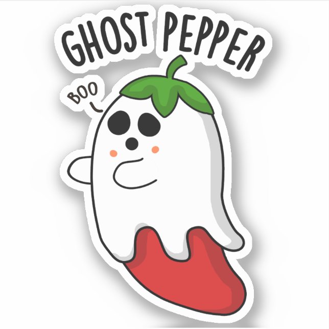 Ghost Pepper Funny Chili Pun Aufkleber (Vorderseite)