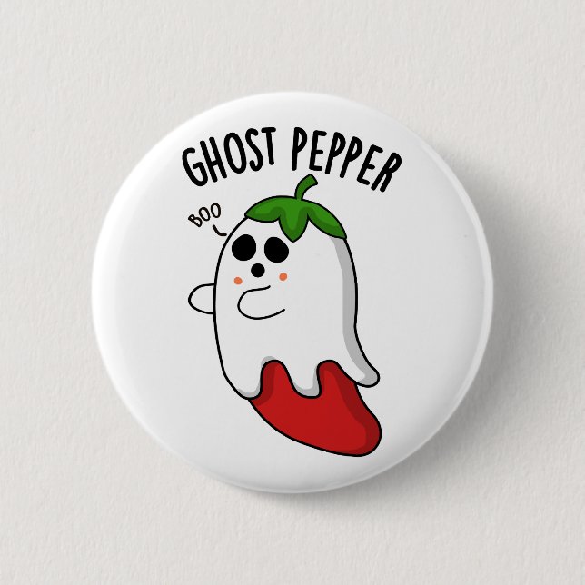Ghost Pepper Funny Chili Pun  Button (Vorderseite)