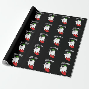 Ghost Pepper Funny Chili Pun Dark BG Geschenkpapier