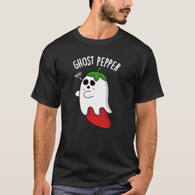 Ghost Pepper Funny Chili Pun Dark BG T-Shirt (Vorderseite)