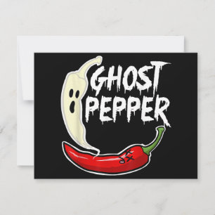Ghost Pepper Funny Spicy Hot Halloween Ghost Peppe Feiertagskarte