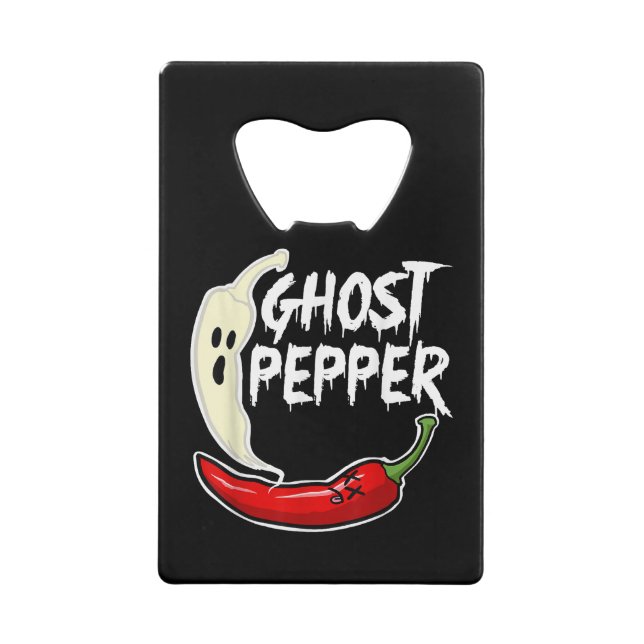 Ghost Pepper Funny Spicy Hot Halloween Ghost Peppe Geldbeutel Flaschenöffner (Vorderseite)