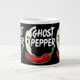 Ghost Pepper Funny Spicy Hot Halloween Ghost Peppe Jumbo-Tasse