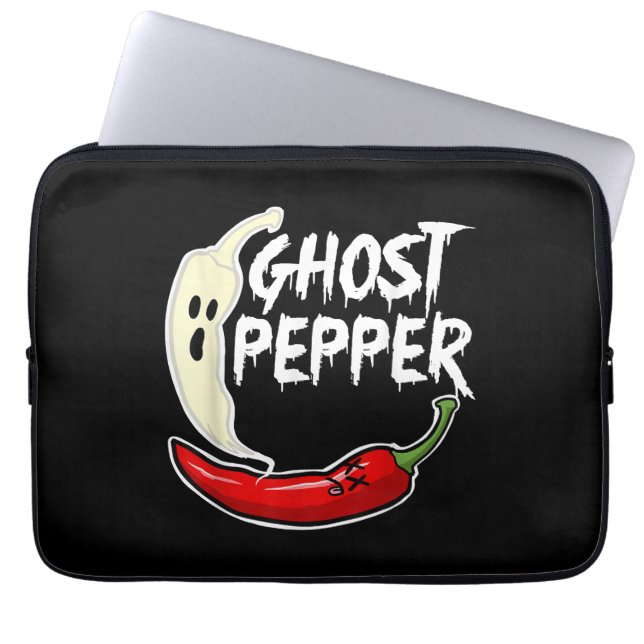 Ghost Pepper Funny Spicy Hot Halloween Ghost Peppe Laptopschutzhülle (Vorderseite)