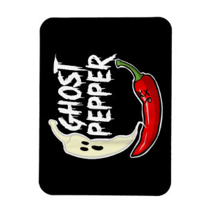 Ghost Pepper Funny Spicy Hot Halloween Ghost Peppe Magnet