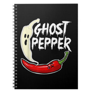 Ghost Pepper Funny Spicy Hot Halloween Ghost Peppe Notizblock