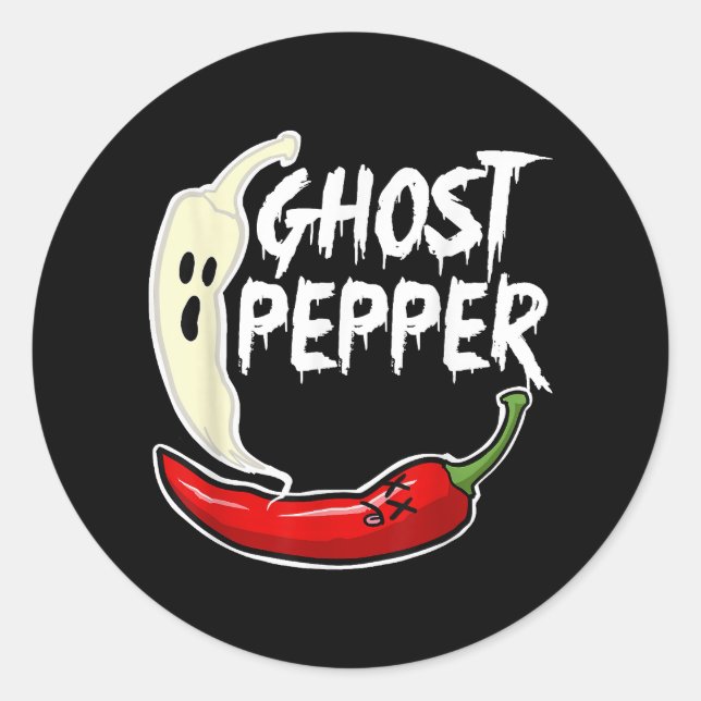 Ghost Pepper Funny Spicy Hot Halloween Ghost Peppe Runder Aufkleber (Vorderseite)