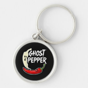 Ghost Pepper Funny Spicy Hot Halloween Ghost Peppe Schlüsselanhänger