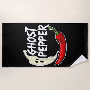 Ghost Pepper Funny Spicy Hot Halloween Ghost Peppe Strandtuch