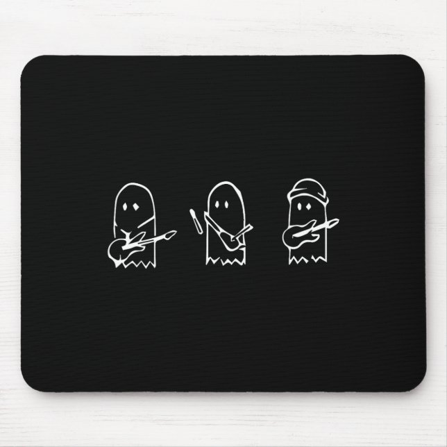 Ghost Playing Gitarre Lazy Halloween Kostüm Spaß M Mousepad (Vorne)