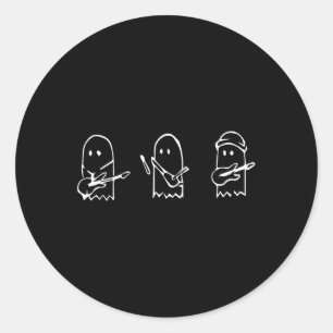 Ghost Playing Gitarre Lazy Halloween Kostüm Spaß M Runder Aufkleber