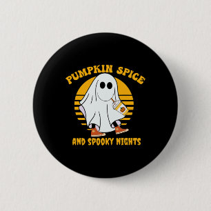 Ghost Pumpkin Gewürz Latte Fall Vibe Halloween Spo Button