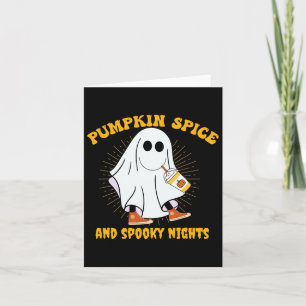 Ghost Pumpkin Gewürz Latte Fall Vibe Halloween Spo Karte