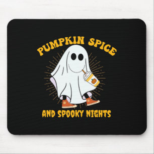 Ghost Pumpkin Gewürz Latte Fall Vibe Halloween Spo Mousepad