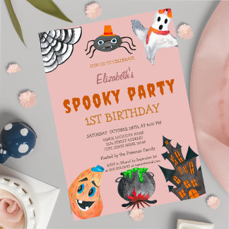 Ghost Pumpkin Halloween Geburtstag Einladung
