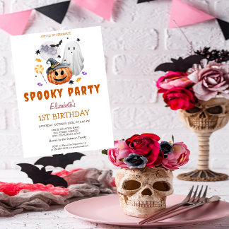 Ghost Pumpkin Spooky Party Geburtstag Einladung