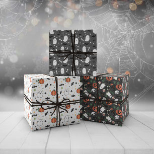 Ghost Pumpkins Ghost Mixed Halloween Patterns Geschenkpapier Set