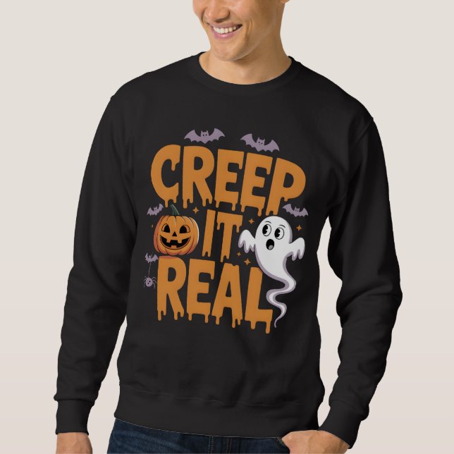 Ghost Pumpkins und Fledermäuse, die wirklich zu Ha Sweatshirt (Vorderseite)