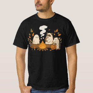 Ghost Raccoon Opossum Camping - Gemütlicher Herbst T-Shirt